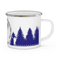 Navy Chasing Waterfalls Enamel Camping Mug - "Mornings are rough, but hiking makes it easy"