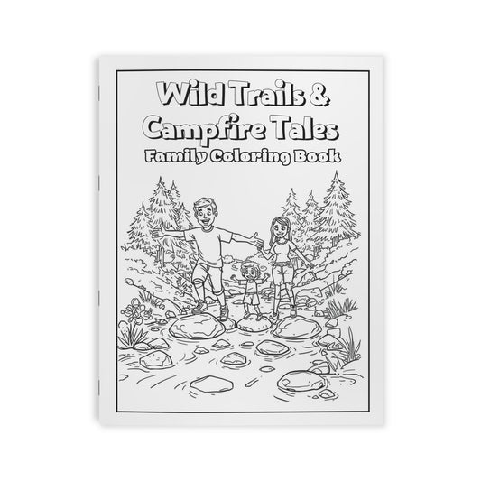 Hiking and Camping Family Coloring Book